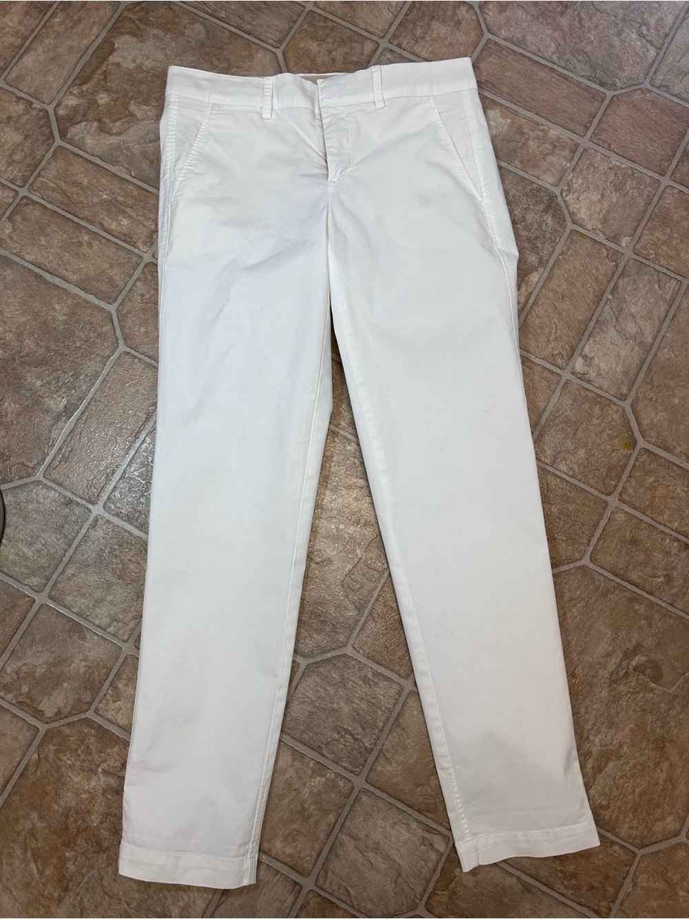 Vince White Zip-Front cotton Pants